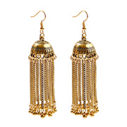 Retro Bollywood Oxidized Women Jhumka Indian Earrings Femmes 2020 Ethnic Gold Silver Color Afghan Bell Long Tassel Drop Earrings