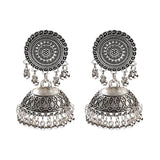 Retro Bollywood Oxidized Women Jhumka Indian Earrings Femmes 2020 Ethnic Gold Silver Color Afghan Bell Long Tassel Drop Earrings
