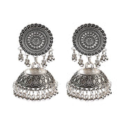 Retro Bollywood Oxidized Women Jhumka Indian Earrings Femmes 2020 Ethnic Gold Silver Color Afghan Bell Long Tassel Drop Earrings