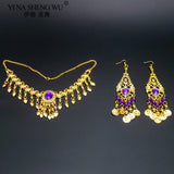 2/3pcs Set Belly Dancing Accessories Women Indian Belly Dance Necklace Earrings Gold Silver Set Belly Dance Accessory Wholesale