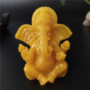 Lord Ganesha Statue Buddha Elephant God Sculpture Ganesh Figurines Man-made Jade Stone Crafts Home Garden Flowerpot Decoration