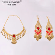 2/3pcs Set Belly Dancing Accessories Women Indian Belly Dance Necklace Earrings Gold Silver Set Belly Dance Accessory Wholesale