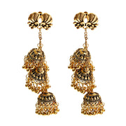 Retro Bollywood Oxidized Women Jhumka Indian Earrings Femmes 2020 Ethnic Gold Silver Color Afghan Bell Long Tassel Drop Earrings