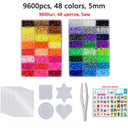 24/72 colors box set hama beads toy 2.6/5mm perler educational Kids 3D puzzles diy toys fuse beads pegboard sheets ironing paper