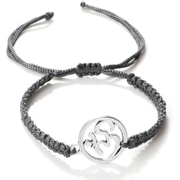 Handmade Bracelet OM Symbol Charm Red Black Braided Rope String Adjustable Bracelets for Women Men Friendship Lucky Jewelry Gift