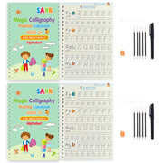 સેન્ક મેજિક પ્રેક્ટિસ કોપીબુક પેન પ્રિસ્કુલ કિડ્સ કેલિગ્રાફી ઇંગ્લિશ વેરિસન ફ્રી વાઇપિંગ ચિલ્ડ્રન રિયુઝેબલ રાઇટિંગ બુક