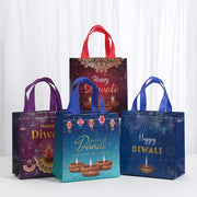 Vibrant Indian Diwali Gift Tote Bags, Reusable non woven,  for festive supplies, packing goodies, candy toys, 12/30pcs