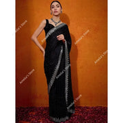 Indian Saree Dress for Women Ethnic Party Costume Traditional Sari Wedding Reception/Bharatanatyam Dance Performance No Tops