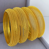 Luxury Dubai 24K Gold Color Bangles For Women Indian African Charm Bracelets Wedding Ethiopian Arabic Hand Jewelry Party Gifts
