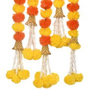 Long Strands Artificial Marigold Garland Pooja Diwali Fiesta 1.5m Marigold Flower Garlands Events Decor Pooja Wedding Fake Plant