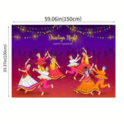 2D flat, 2D flat printing 1 piece Dandiya Night Navratri Festival background banner