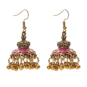 Ethnic Retro Geometric Turkish Jhumka Earrings For Women Indian Jewelry Flower Gold Color Bell Tassel Dangling Earrings