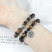Natural Stone Bracelet Set Men Vintage Ethnic Buddha Braclets Charm OM Symbol Bangles Friendship Women Yoga Healing Jewelry Gift