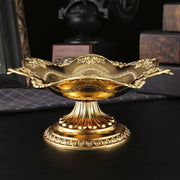 રેસ્ટોરન્ટ બેડસાઇડ ટેબલ હોમ ઓફિસ માટે ફ્રૂટ પ્લેટ ફૂડ ટ્રે મલ્ટીયુઝ પાર્ટી ડેઝર્ટ કેક પ્લેટ ડેસ્કટોપ સર્વિંગ ટ્રે (ગોલ્ડ)
