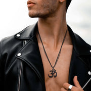 Stainless Steel Yoga Om Necklaces for Men,Punk Solid Metal Aum Pendant Collar Gifts,Male Jeweklry Gifts