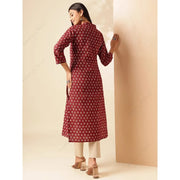 વસંત ઉનાળામાં મહિલાઓ માટે એથનિક મરૂન ફ્લોરલ પ્રિન્ટ કુર્તા ઇન્ડિયન ટ્યુનિક ટોપ લોંગ કુર્તી ડ્રેસ બોહો ચિક થિન ડેઇલી વેર