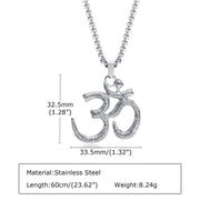 Stainless Steel Yoga Om Necklaces for Men,Punk Solid Metal Aum Pendant Collar Gifts,Male Jeweklry Gifts