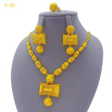 Luxury Indian Dubai 24k Gold Plated Necklace And Earrings Sets For Women Ethiopian Bridal Jewelry Set Wedding Accesorios