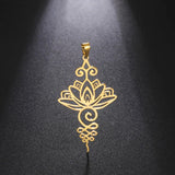 EUEAVAN 5pcs Unalome Lotus Flower Pendant Buddha Buddhism Om Yoga Charms Necklace Earrings Amulet Jewelry Making Supplies DIY