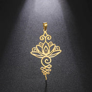 EUEAVAN 5pcs Unalome Lotus Flower Pendant Buddha Buddhism Om Yoga Charms Necklace Earrings Amulet Jewelry Making Supplies DIY