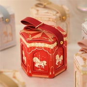 1Pcs Champange Gold Carousel Cardboard Gift Boxes Baby Shower Favors Packaging Boxes Kids Birthday Party Decoration Supplies
