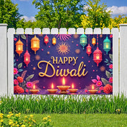 હેપ્પી દિવાળી ડેકોરેટિવ થીમ ફેસ્ટિવલ ડેકોરેશન ઇવેન્ટ બેનર ફેસ્ટિવલ ડિઝાઇન ફેસ્ટિવલ બેનર ફોર કોમ્યુનિટી સેલિબ્રેશન ફેમિલી