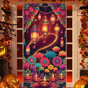 Diwali Decoration Party Background  Indian Diwali Peacock Candle Party Supplies Door Decoration Festival Door Cover Backdrop