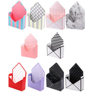 લગ્નની વર્ષગાંઠના ગુલદસ્તા માટે 10 પીસી ગિફ્ટ પેકેજિંગ બોક્સ એન્વેલપ આકારના ફૂલ રેપિંગ બોક્સ ફ્રેશ પેપર કન્ટેનર સ્ટોરેજ