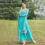 Indian Women's Ethnic Dance Costume Sari Next  Chabi Three Piece Set