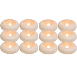 12/24 Pack Waterproof Flameless Floating Tealights Candle Electric Flickering LED Candles For Wedding Party Pool&SPA Home Decor