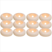 12/24 Pack Waterproof Flameless Floating Tealights Candle Electric Flickering LED Candles For Wedding Party Pool&SPA Home Decor