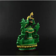 1 pc Resin painted green Tara Bodhisattva Buddha Statue Sculpture Crafts Feng Shui Accessories sacrifice pray for auspiciousness
