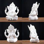 Vilead Sandstone Indian Ganesha Elephant God Statue Religious Hindu Fengshui Buddha Sculpture Shop Office Home Decoration Crafts