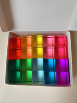 બાળકો માટે ખુલ્લા રમત માટે નવી ડિઝાઇન મોન્ટેસરી રમકડાં સી થ્રુ રેઈન્બો લ્યુસાઈટ સ્ટેકીંગ બ્લોક્સ એક્રેલિક હાઇટ્રાન્સપરન્ટ