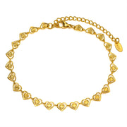 Exquisite Fashion Stainless Steel Heart Anklets 18k Gold Plated Butterfly Anklets Girl Birthday Gift Vintage Jewellery
