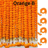 સજાવટ માટે ૫-૫૦ પીસીએસ મેરીગોલ્ડ ફૂલનો માળા કૃત્રિમ ફૂલો લગ્ન ભારતીય સજાવટ દિવાળી પૂજા ડે ઓફ ધ ડેડ મેક્સિકન ૧.૫ મી.