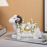 1pc, Adorable Ramadan Lamb Decoration - Unique Resin Desktop Figurine with Creative Design, Durable Construction, and Compact Si