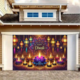 1pc 2D Flat Diwali Celebration Banner - Vibrant Festival of Lights Polyester Background, No Power Required——sym