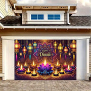 1pc 2D Flat Diwali Celebration Banner - Vibrant Festival of Lights Polyester Background, No Power Required——sym