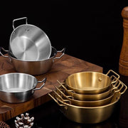 1pcs Stainless Steel Korean Style Pot Golden Sauce Dishes Appetizer Serving Dishes Sets Tray Spice Plates Kitchen Tableware