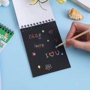 4 Colors Available 10-Page Scratching Painting Book Children Early Education Art Kit Toys Complimentary Painted Bamboo Skewers