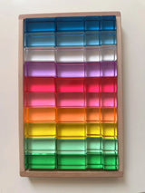 બાળકો માટે ખુલ્લા રમત માટે નવી ડિઝાઇન મોન્ટેસરી રમકડાં સી થ્રુ રેઈન્બો લ્યુસાઈટ સ્ટેકીંગ બ્લોક્સ એક્રેલિક હાઇટ્રાન્સપરન્ટ