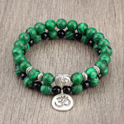 Natural Stone Bracelet Set Men Vintage Ethnic Buddha Braclets Charm OM Symbol Bangles Friendship Women Yoga Healing Jewelry Gift
