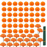 10-100PCS Marigold Garland for Diwali Wedding Decoration Artificial Marigold Flowers for Fiesta Day of The Dead Mexican Party