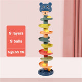 Montessori Baby Toys Rolling Ball Pile Tower Early Educational Toy For Babies Rotating Track Baby Gift Stacking Toy For Children