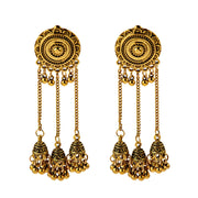 Retro Bollywood Oxidized Women Jhumka Indian Earrings Femmes 2020 Ethnic Gold Silver Color Afghan Bell Long Tassel Drop Earrings