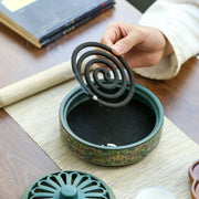 1pc Incense Coil Burner Ceramic Incense Burner Home Ornament Zen Meditation Relaxation Decoration (Without Incense)