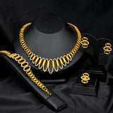 ANIID Fashion African Gold Plated Jewelry Sets For Women Gifts Ethiopian Indian Dubai Bridal Necklace And Earrings Set Wedding