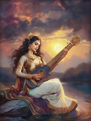 ભારતીય હિન્દુ દેવતાઓ ભગવાન શિવ યોગ દૈવી દેવી સરસ્વતી ધ્યાન આરટી પોસ્ટર કેનવાસ પેઇન્ટિંગ અને પ્રિન્ટ ચિત્ર ઘર સજાવટ