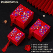 50pcs Retro Red Chinese Style Candy Boxes Wedding Gifts for Guests Mariage Paper Chocolate Packaging Box Boite Gateau Mariage